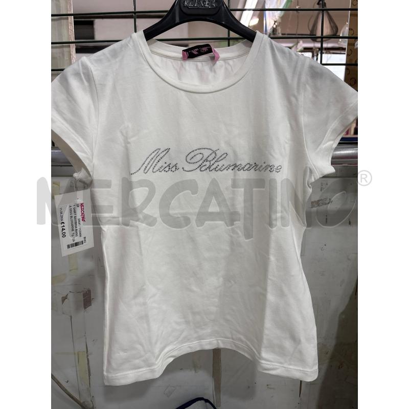 T SHIRT BAMBINA BIANCA MISS BLUMARINE SCRITTA STRASS | Mercatino dell'Usato Benevento 1