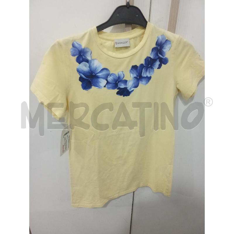 T SHIRT BAMBINA GIALLA FIORI BLU MONCLER | Mercatino dell'Usato Benevento 1