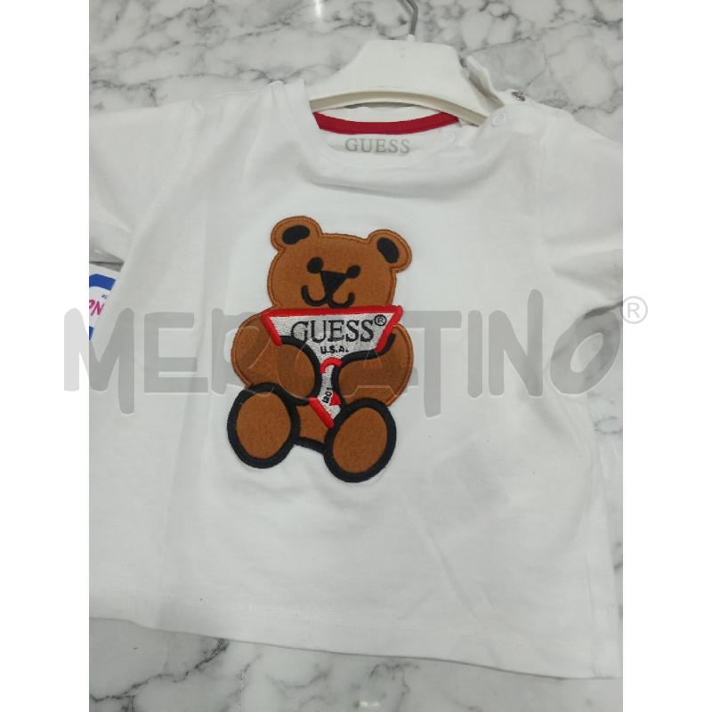 T SHIRT BAMBINO BIANCA GUESS ORSETTO   | Mercatino dell'Usato Benevento 1