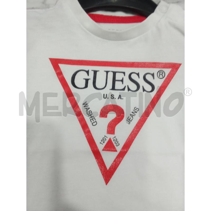 T SHIRT BAMBINO BIANCA GUESS TRIANGOLO | Mercatino dell'Usato Benevento 2