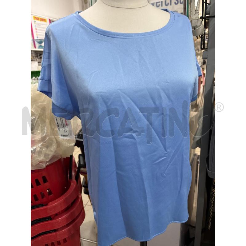 T SHIRT DONNA AZZURRA RASO MOTIVI  | Mercatino dell'Usato Benevento 1