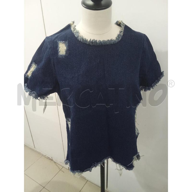 T SHIRT DONNA BLU DENIM SCURA WAVEN | Mercatino dell'Usato Benevento 1
