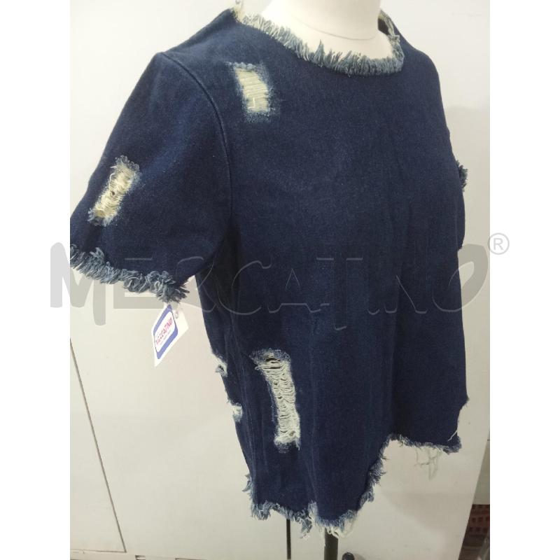 T SHIRT DONNA BLU DENIM SCURA WAVEN | Mercatino dell'Usato Benevento 2
