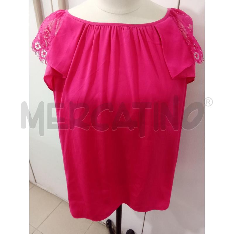 T SHIRT DONNA FUCSIA MANICHE PIZZO GUESS | Mercatino dell'Usato Benevento 1