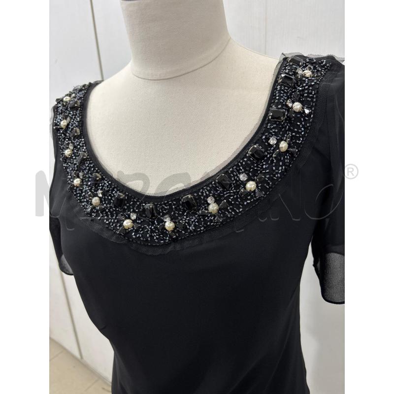 T SHIRT DONNA NERA VELATA STRASS COLLO TEBI | Mercatino dell'Usato Benevento 2