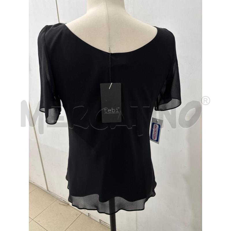 T SHIRT DONNA NERA VELATA STRASS COLLO TEBI | Mercatino dell'Usato Benevento 3