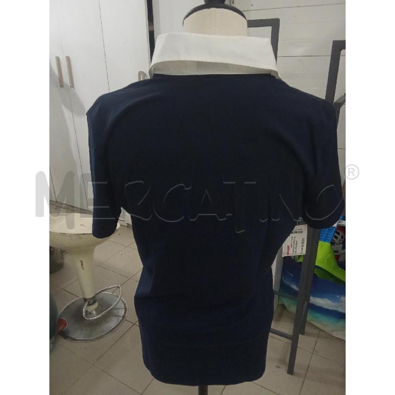 T SHIRT DONNA POLO BLU COLLETTO BIANCO STRASS PAUL E SHARK | Mercatino dell'Usato Benevento 3