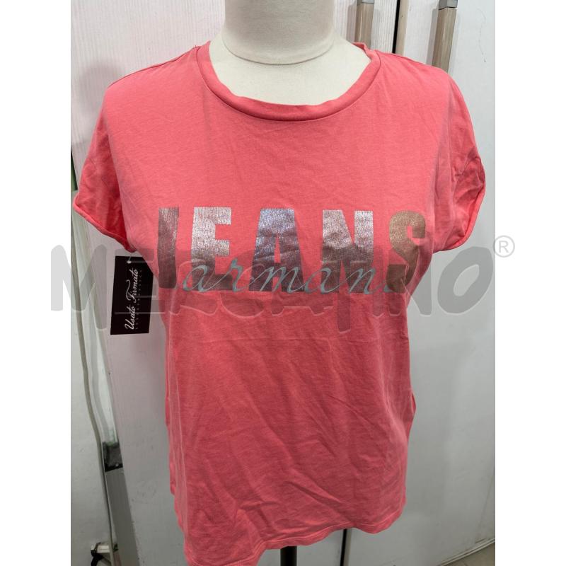 T SHIRT DONNA ROSA ARMANI CON STAMPA JEANS | Mercatino dell'Usato Benevento 1