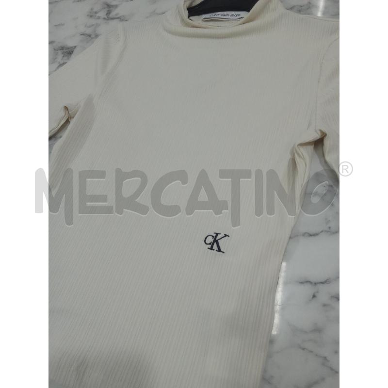 T SHIRT DONNA SOTTOGIACCA PANNA CALVIN KLEIN JEANS | Mercatino dell'Usato Benevento 2