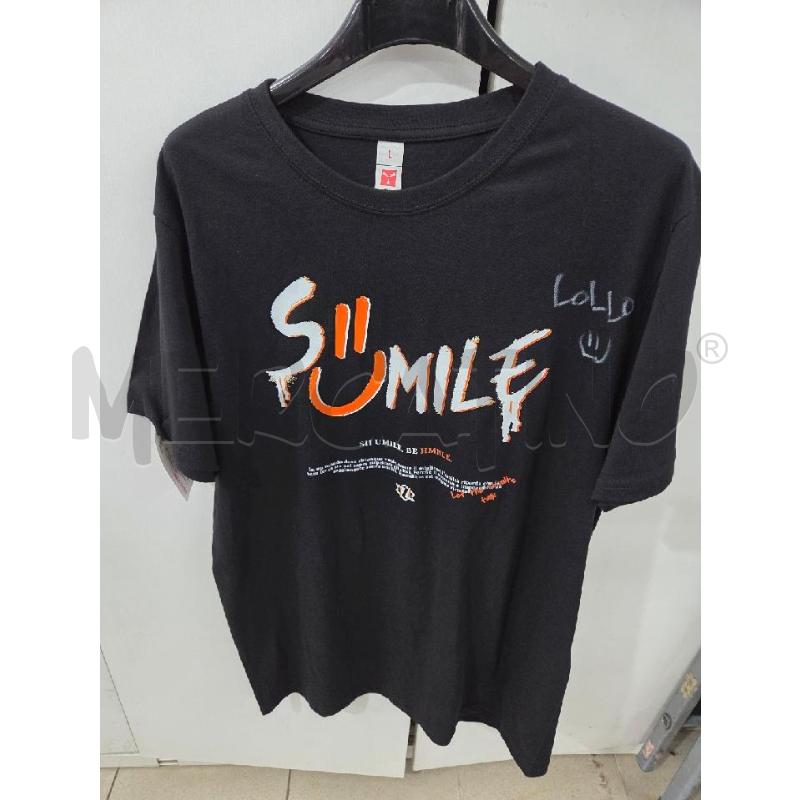 T SHIRT NERA STAMPA BIANCA ARANCIO SII UMILE BE HMBLE | Mercatino dell'Usato Benevento 1