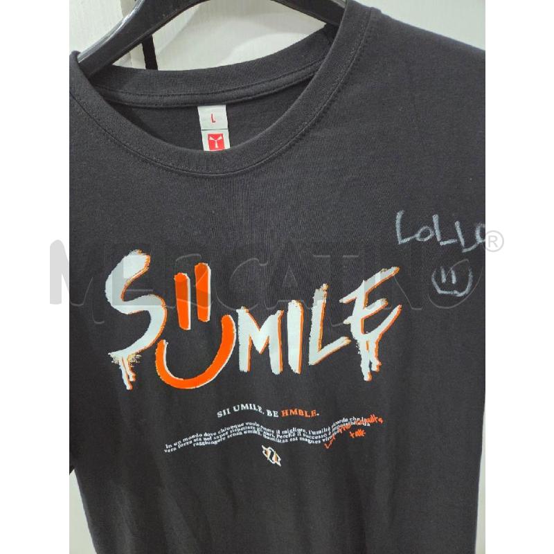 T SHIRT NERA STAMPA BIANCA ARANCIO SII UMILE BE HMBLE | Mercatino dell'Usato Benevento 3