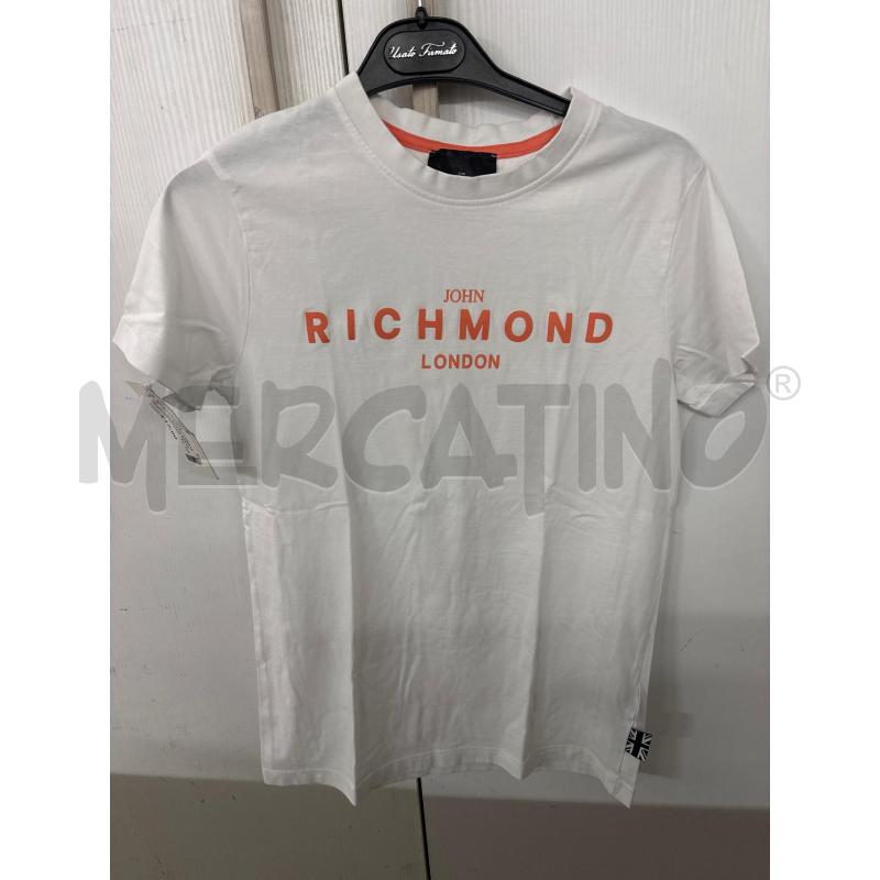 T SHIRT RAGAZZA BIANCA JOHN RICHMOND SCRITTA ARANCIONE | Mercatino dell'Usato Benevento 1