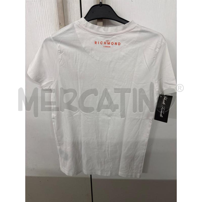 T SHIRT RAGAZZA BIANCA JOHN RICHMOND SCRITTA ARANCIONE | Mercatino dell'Usato Benevento 2