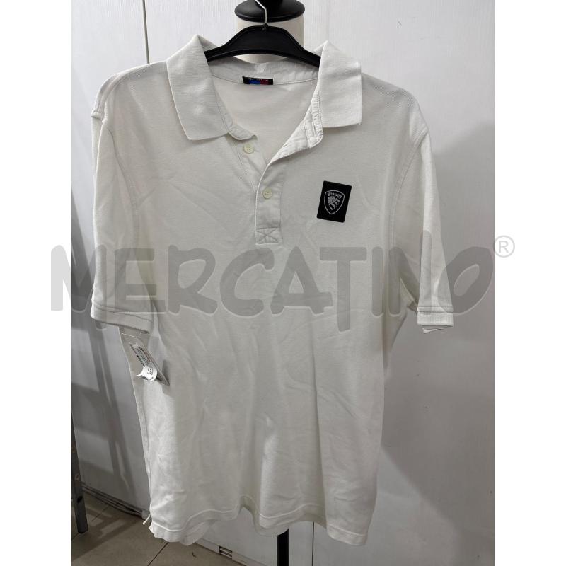 T SHIRT UOMO BIANCA MODELLO POLO BLAUER | Mercatino dell'Usato Benevento 1