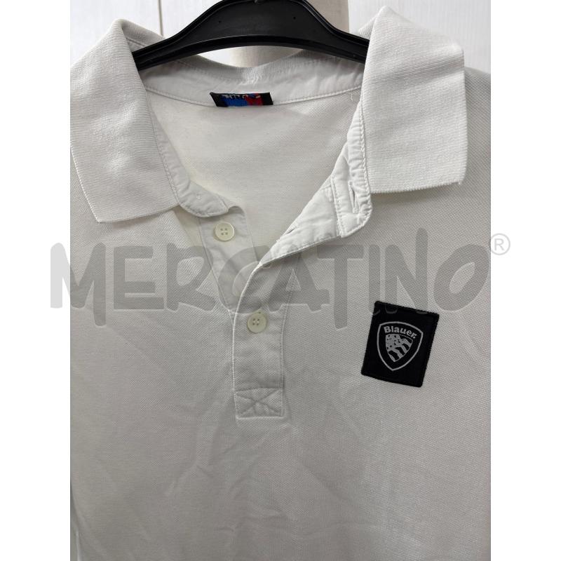 T SHIRT UOMO BIANCA MODELLO POLO BLAUER | Mercatino dell'Usato Benevento 3