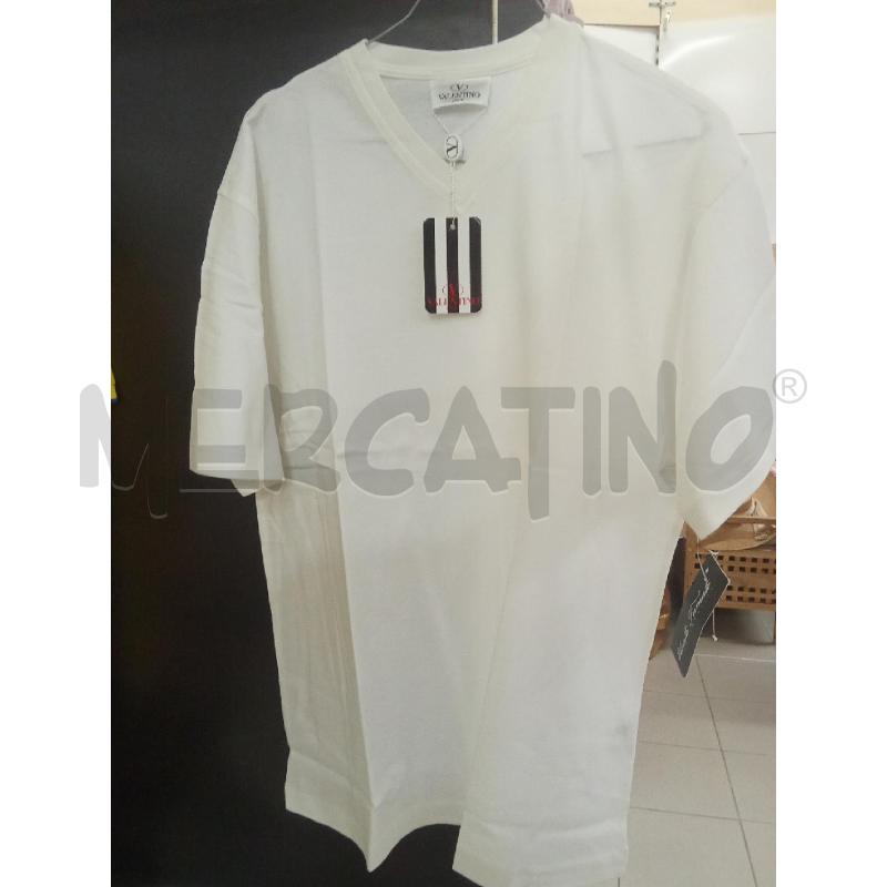 T SHIRT UOMO BIANCA SCOLLA V VALENTINO  | Mercatino dell'Usato Benevento 1