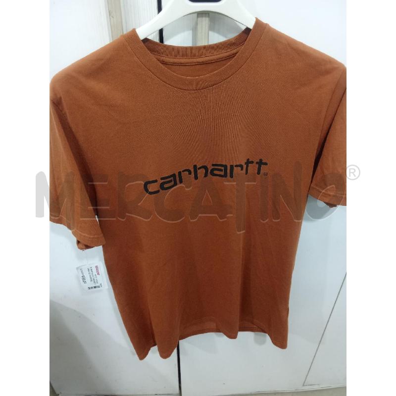 T SHIRT UOMO CARHARTT ARANCIO MARRONE SCRITTA NERA | Mercatino dell'Usato Benevento 1