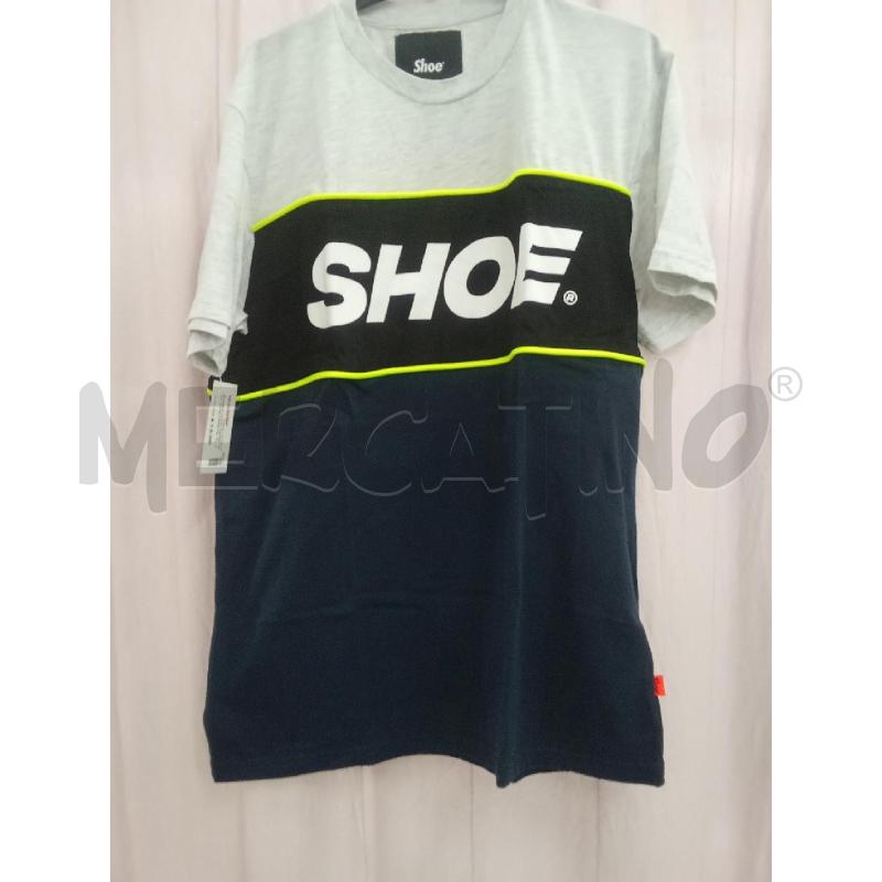 T SHIRT UOMO GRIGIO BLU SHOE LINEE FLUO GIALLO | Mercatino dell'Usato Benevento 1
