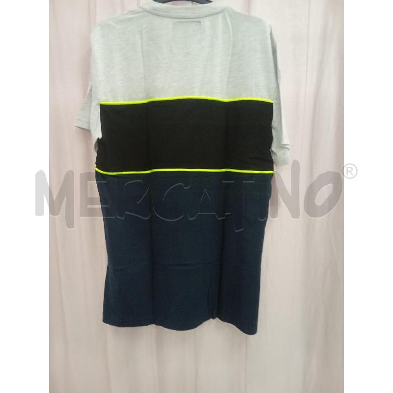 T SHIRT UOMO GRIGIO BLU SHOE LINEE FLUO GIALLO | Mercatino dell'Usato Benevento 2