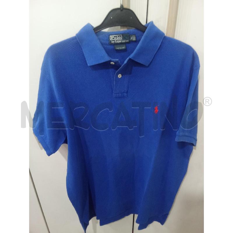 T SHIRT UOMO POLO RALPH LAURENT BLU ELETTRICO LOGO ROSSO | Mercatino dell'Usato Benevento 1