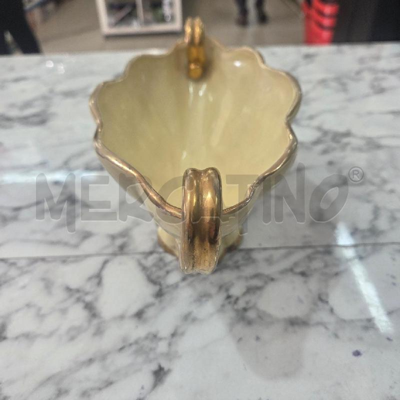 VASO BASSO CER GIALLA MNAICI DORATI FIORI GUALDO TADINO | Mercatino dell'Usato Benevento 3