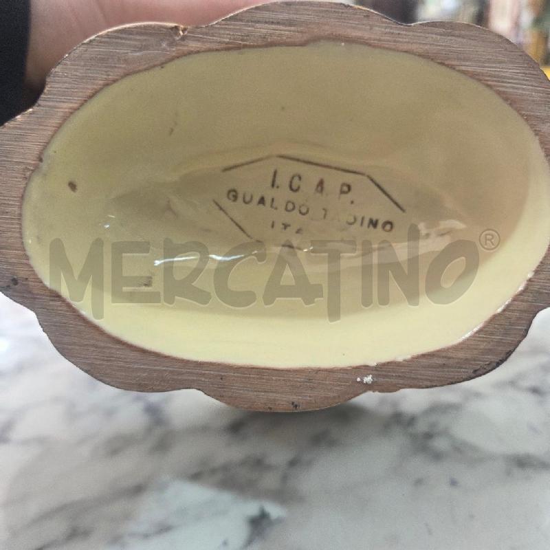 VASO BASSO CER GIALLA MNAICI DORATI FIORI GUALDO TADINO | Mercatino dell'Usato Benevento 4