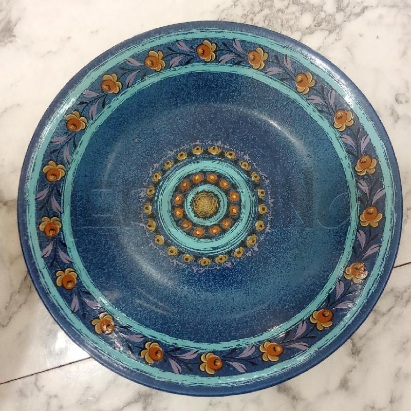 VASO BLU DECORAZIONI VERDI + SOTTO | Mercatino dell'Usato Benevento 3