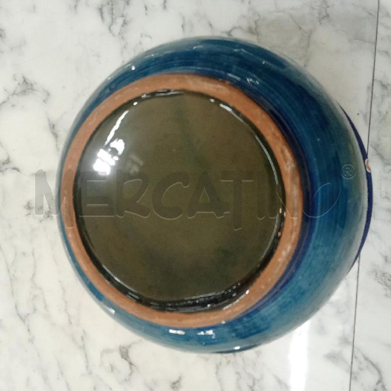 VASO BLU DECORAZIONI VERDI + SOTTO | Mercatino dell'Usato Benevento 5