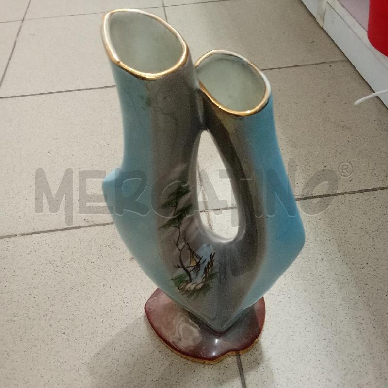 VASO CER AZZURRO GRIGIO BASE ROSSA | Mercatino dell'Usato Benevento 2