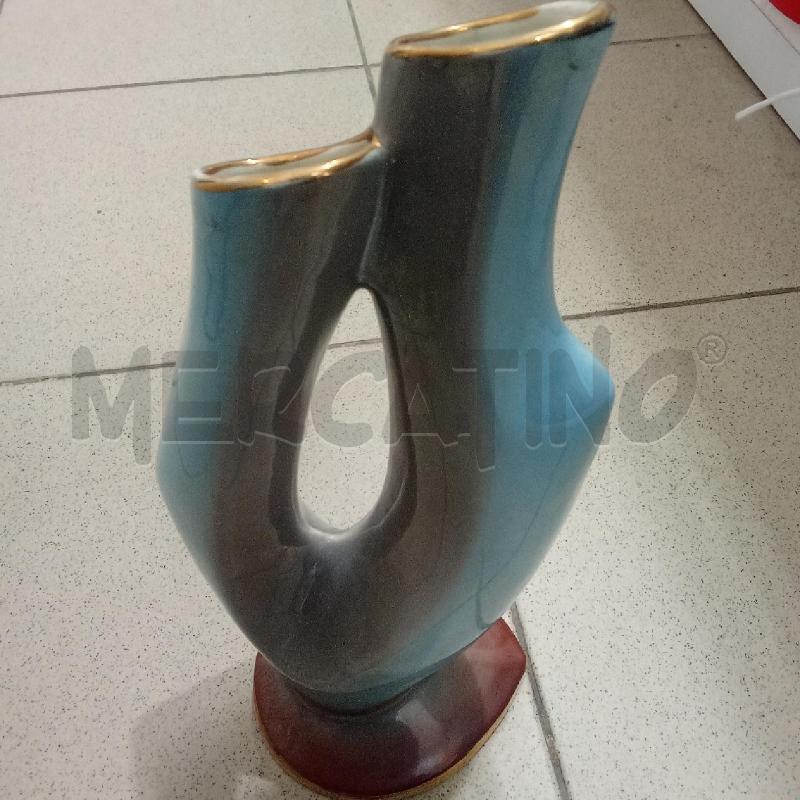 VASO CER AZZURRO GRIGIO BASE ROSSA | Mercatino dell'Usato Benevento 3