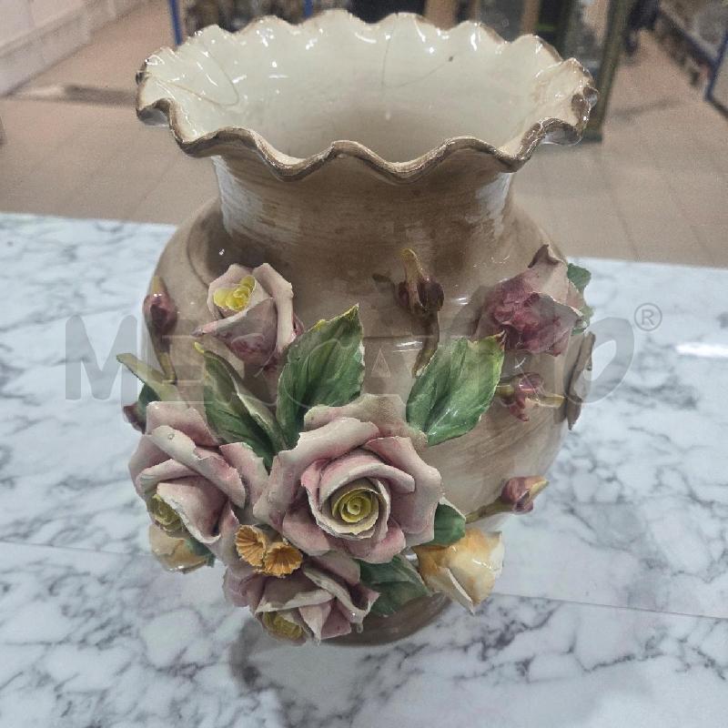 VASO CER BEIGE FIORI COLORATI CER DIFETTI | Mercatino dell'Usato Benevento 1