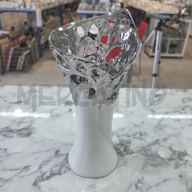 VASO CER BIANCO GRIGIO HERVIT RAMI INTRECCIATI | Mercatino dell'Usato Benevento 1