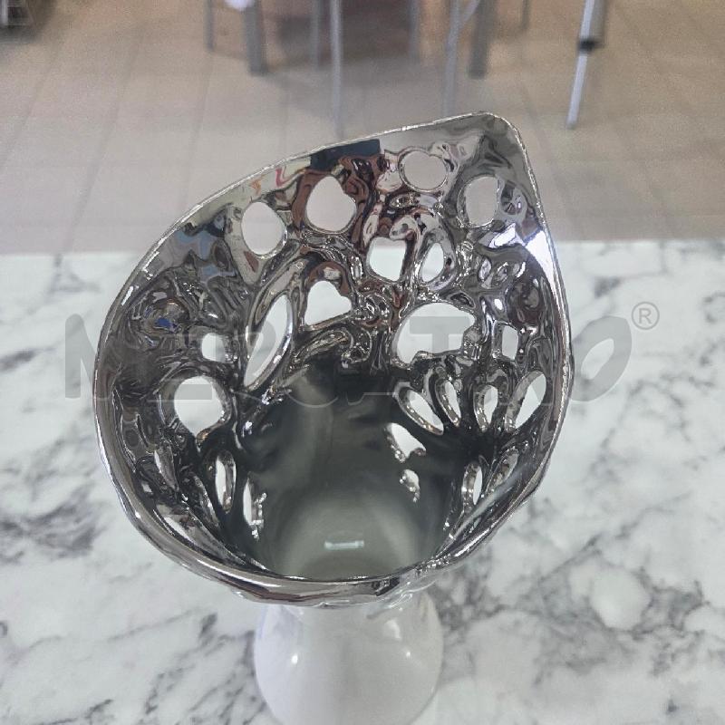 VASO CER BIANCO GRIGIO HERVIT RAMI INTRECCIATI | Mercatino dell'Usato Benevento 2