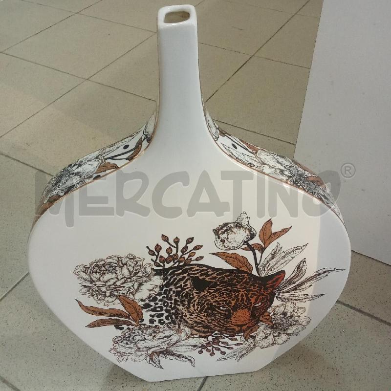 VASO CER COPPIA+SVUOTATASCHE FANTASIA MARRONE BIANCO PANTERA MORENA DESIGN | Mercatino dell'Usato Benevento 4