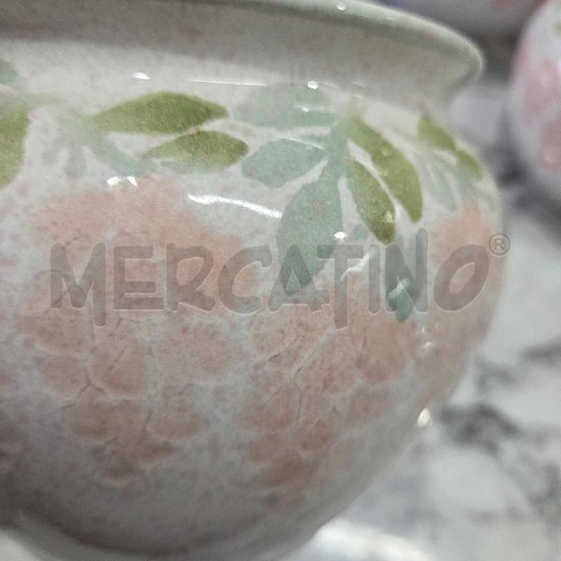 VASO CER TRIS BIANCHI FIORI ROSA VERDI | Mercatino dell'Usato Benevento 3
