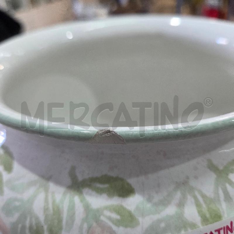 VASO CER TRIS BIANCHI FIORI ROSA VERDI | Mercatino dell'Usato Benevento 4