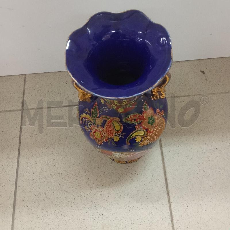VASO PORCELLANA BLU MANICI DORATI FIORI | Mercatino dell'Usato Benevento 3