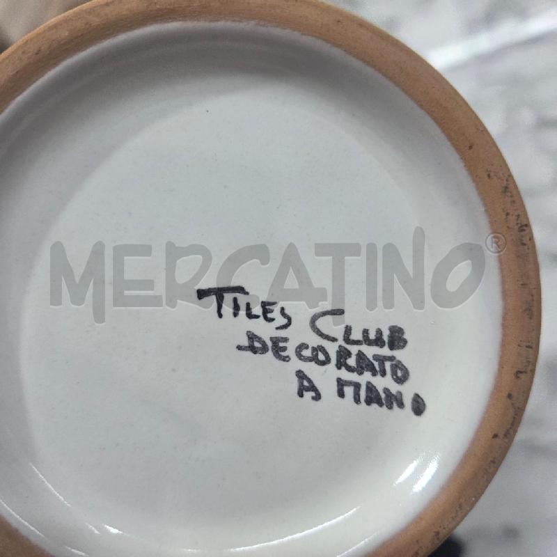 VASO POTICHE BIANCO FIORI BORDO GIALLO  | Mercatino dell'Usato Benevento 4
