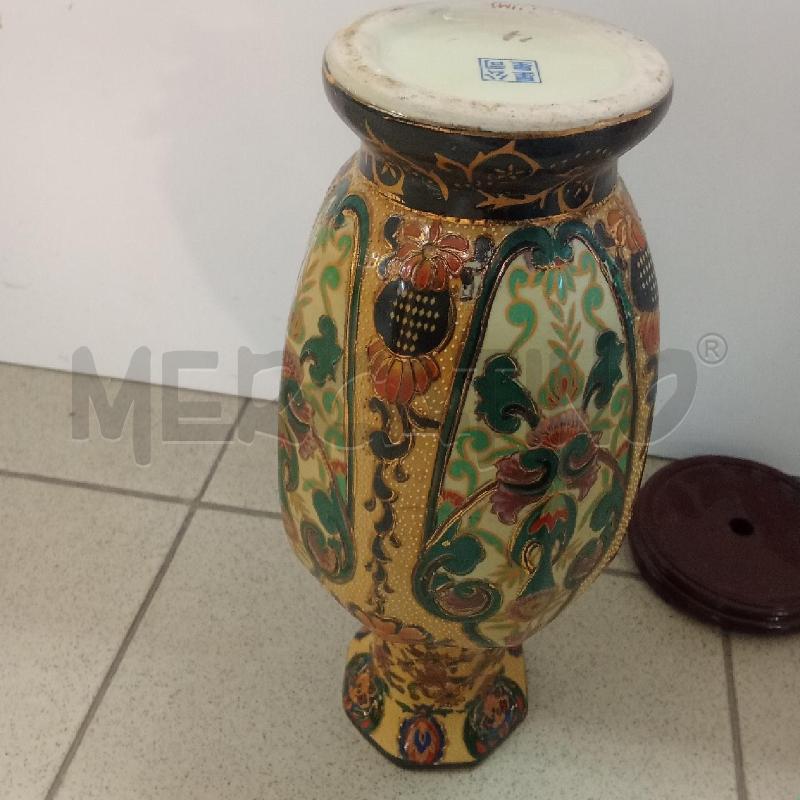 VASO STILE ORIENTALE DORATO FIORI VERDI | Mercatino dell'Usato Benevento 5