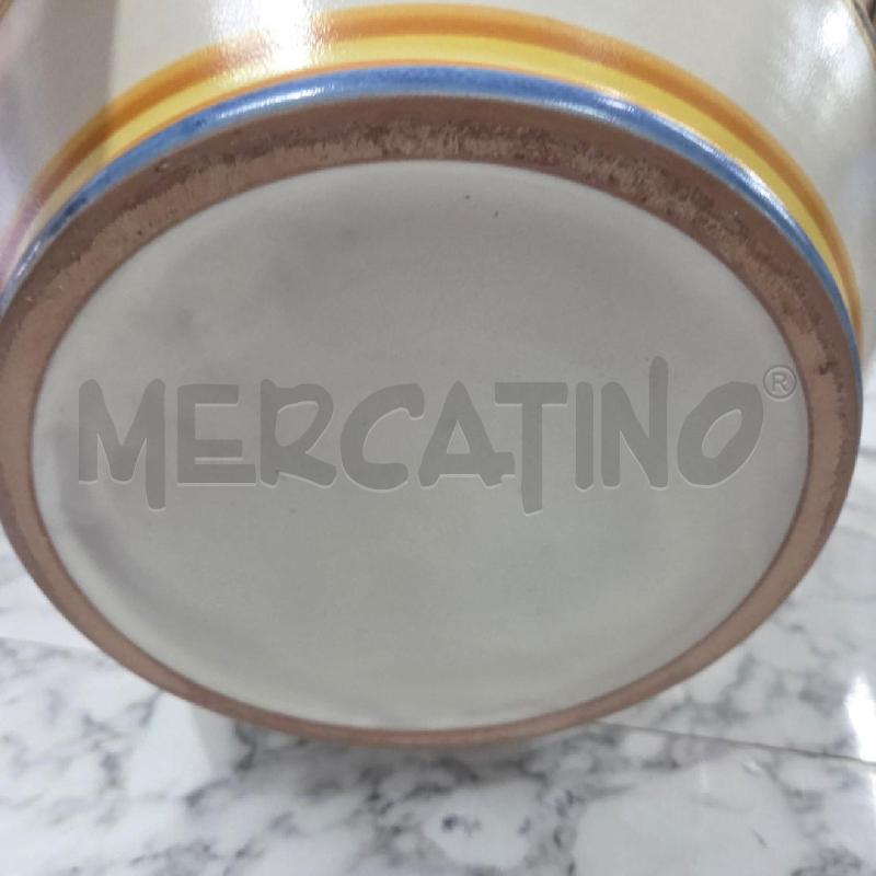 VASO TERRACOTTA BIANCO BLU BORDO DORATO | Mercatino dell'Usato Benevento 3