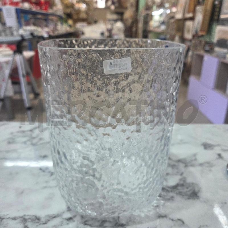 VASO TRASPARENTE TRAMA MARTELLATA LEONARDO | Mercatino dell'Usato Benevento 1