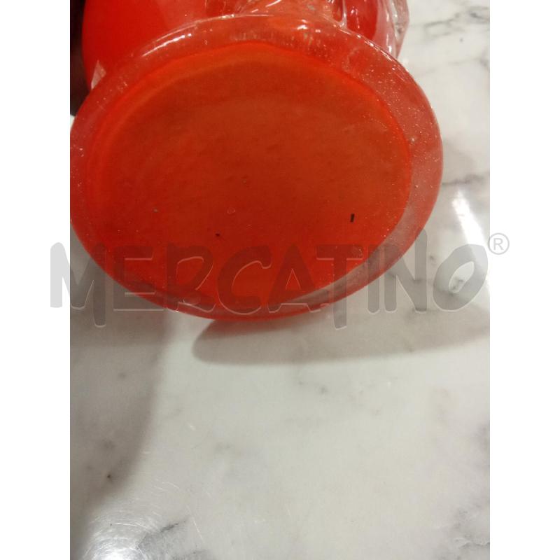 VASO VETRO ARANCIONE APPLICAZIONE FIORE | Mercatino dell'Usato Benevento 5