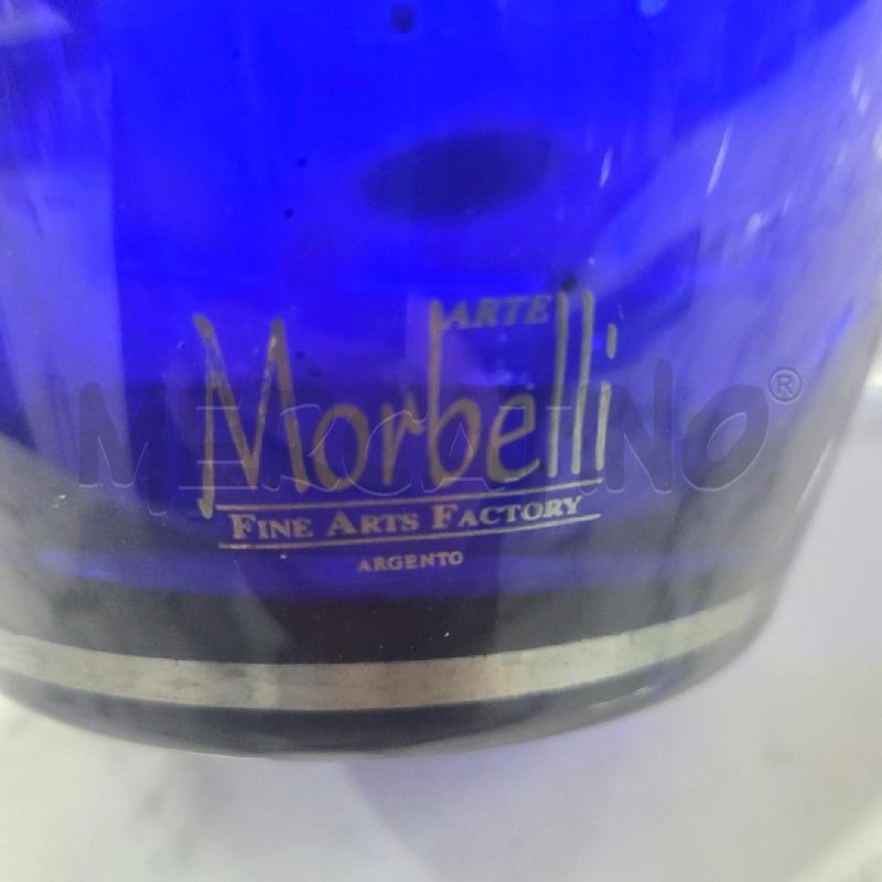 VASO VETRO BLU BORDO ARGENTATO VOLTO DONNA | Mercatino dell'Usato Benevento 4