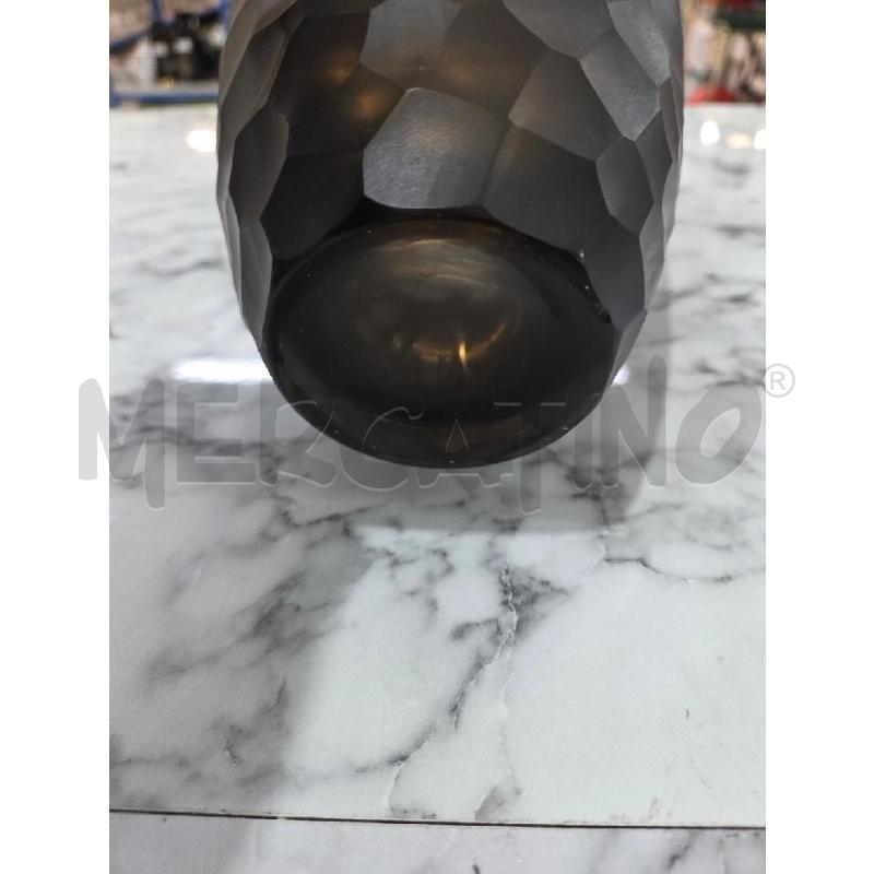 VASO VETRO NERO TRAMA SQUDRETTATA GIRASOLE ARGENTATO | Mercatino dell'Usato Benevento 3