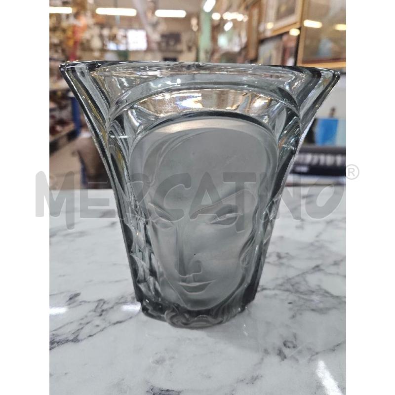 VASO VETRO NERO VOLTI ART DECÒ | Mercatino dell'Usato Benevento 2