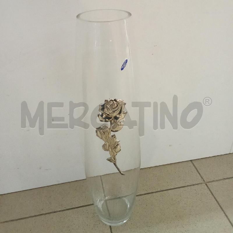 VASO VETRO ROSA ARGENTATA | Mercatino dell'Usato Benevento 5