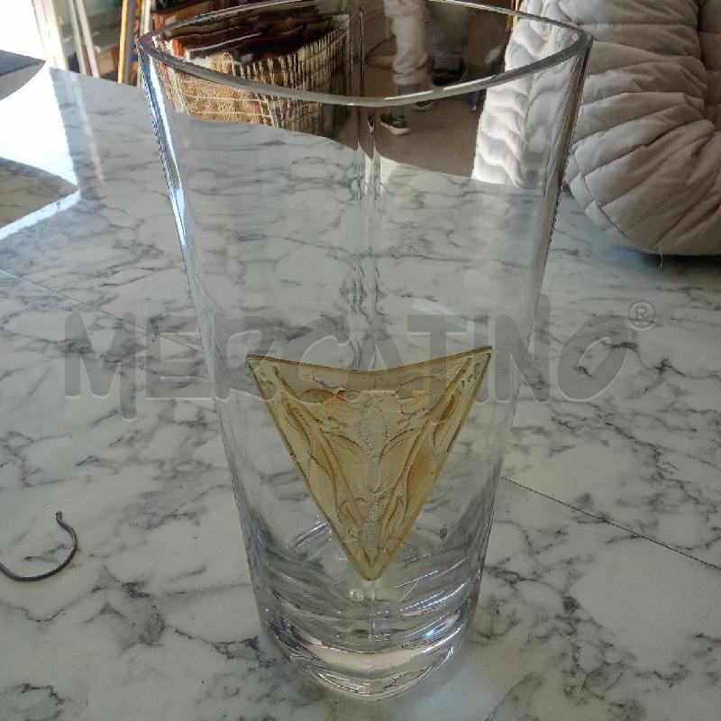 VASO VETRO TRASPARENTE TRIANGOLO ARANCIONE | Mercatino dell'Usato Benevento 1