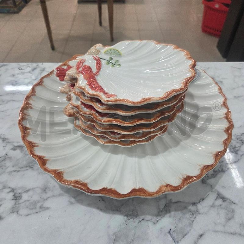 VASSOIO CAPASANTA+PIATTINI CER BASSANO ARANCIONE | Mercatino dell'Usato Benevento 1