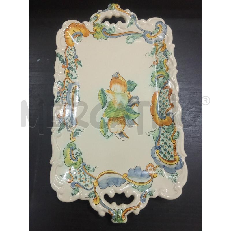 VASSOIO TERRACOTTA GIALLO DISEGNI PERA S LORENZELLO | Mercatino dell'Usato Benevento 1