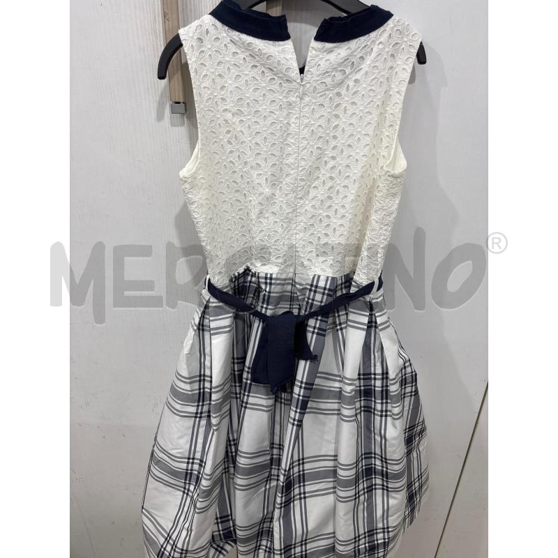 VESTITO BAMBINA BIANCO BLU MONNALISA GONNA QUADRI  | Mercatino dell'Usato Benevento 3